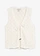 Gebreid ajour vest, Kleur: wolwit