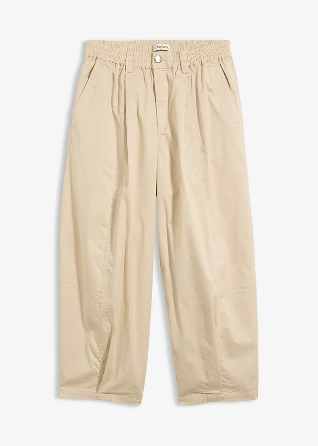 Barrel broek in een katoenmix • lichtsand • bonprix online shop