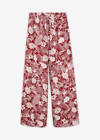 Pantalon large à pinces • rouge désert-écru imprimé • Boutique bonprix