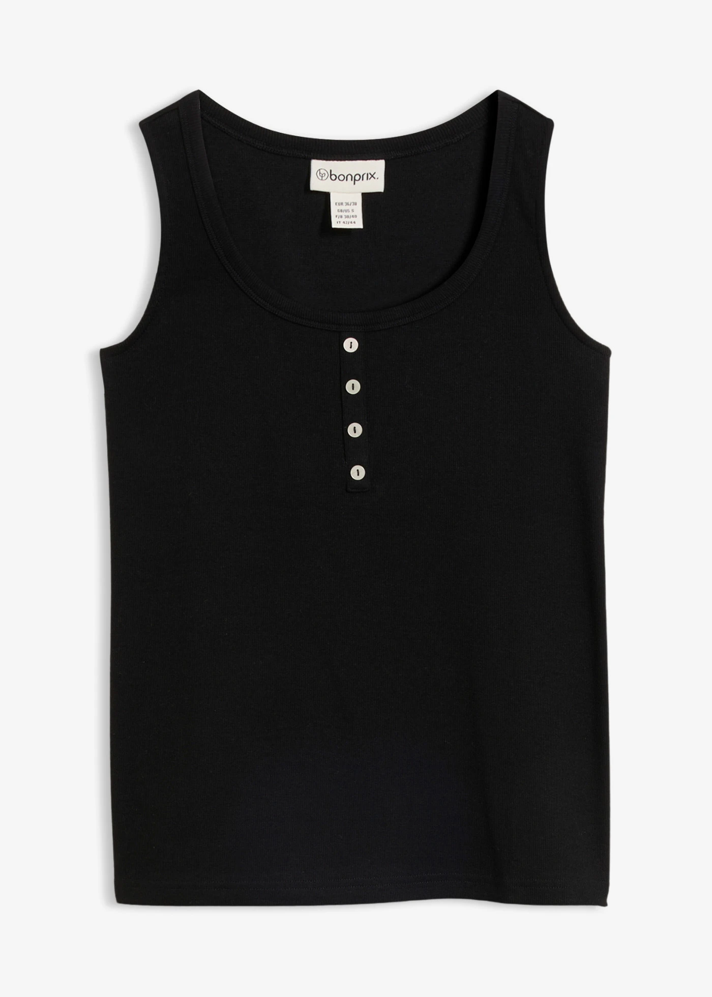 Top côtelé longueur hanches • noir • Boutique bonprix