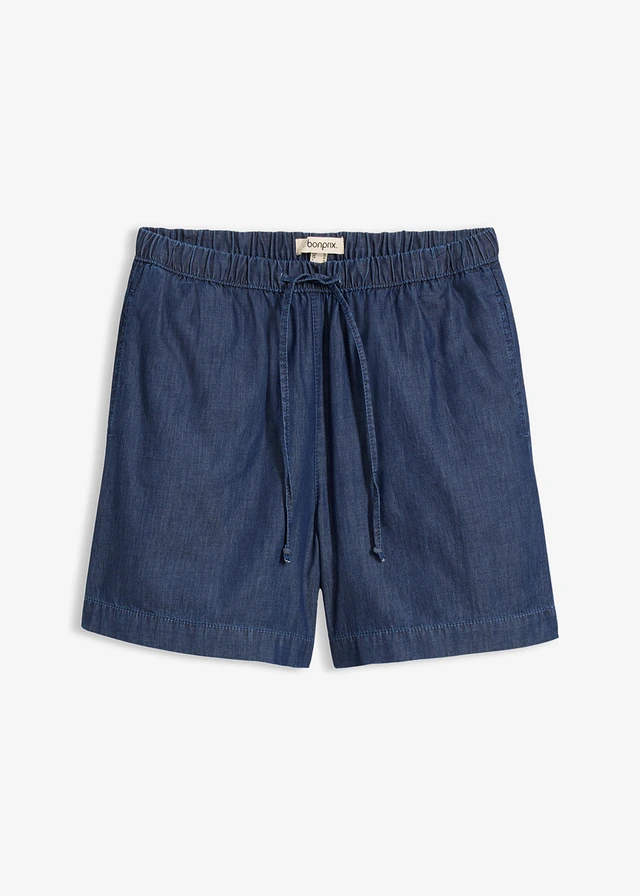 Jeans short mid waist, comfortabele tailleband