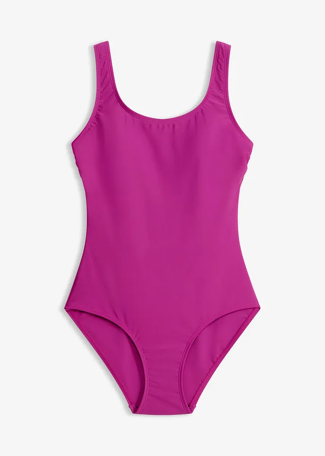 Maillot 1 pièce échancrure haute dans le dos • violet • Boutique bonprix