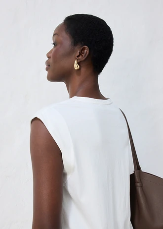 Tričko s podílem hedvábí • přírodní bílo-černá • bonprix obchod