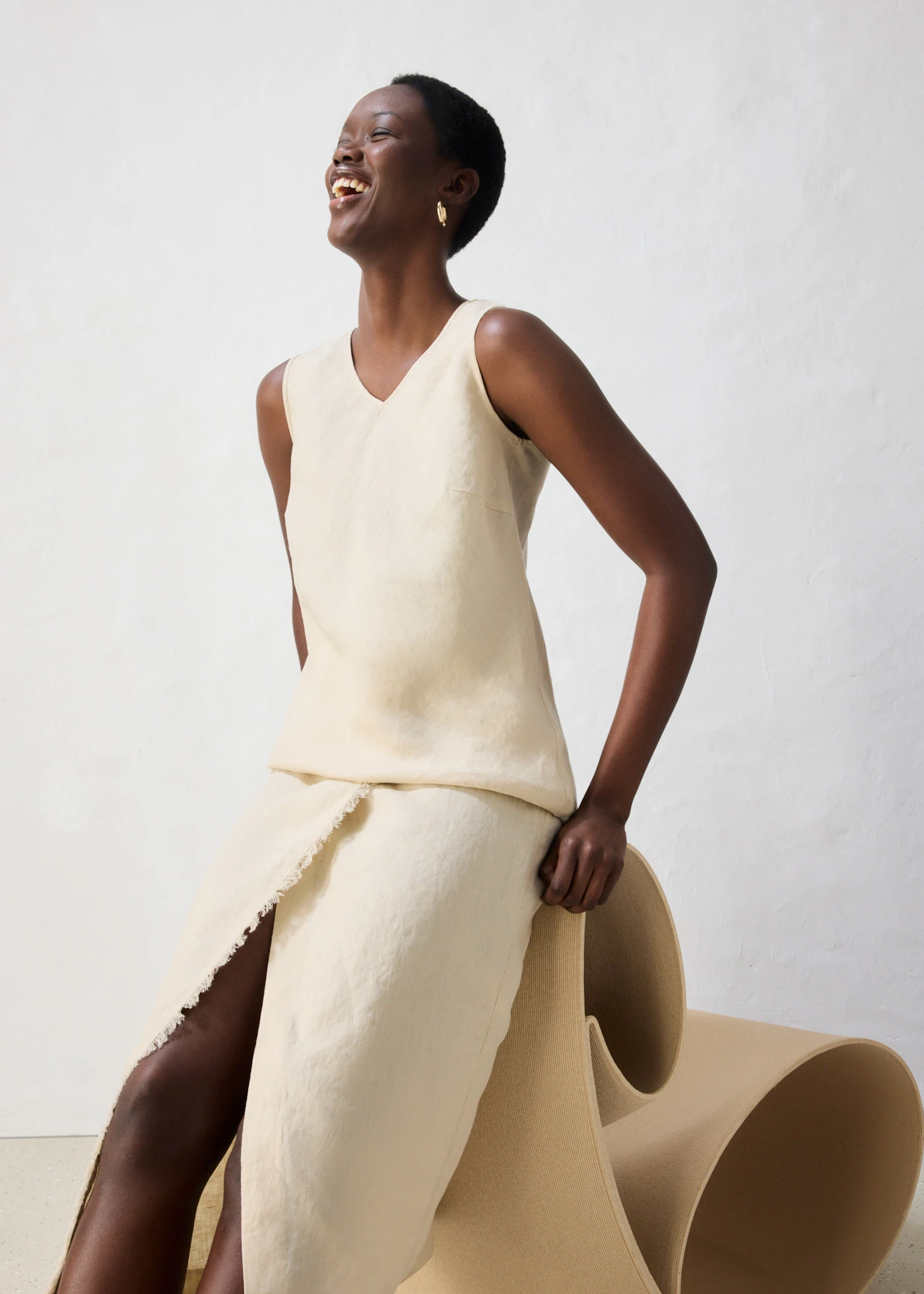 Top van linnen • lichtsand • bonprix online shop