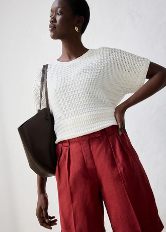 Bermuda 100 % lin • rouge désert • Boutique bonprix