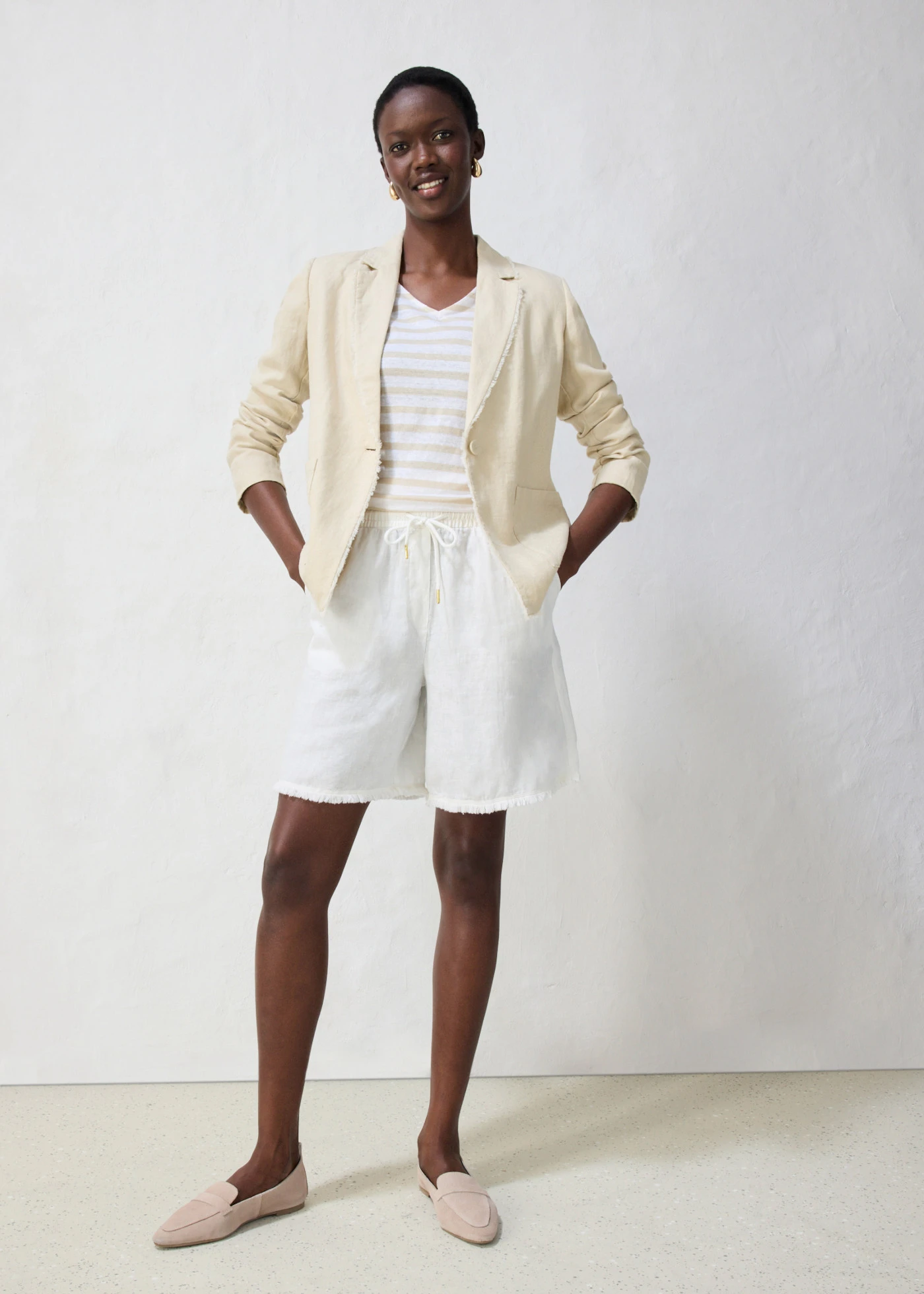 Bermuda van puur linnen • wolwit • bonprix online shop