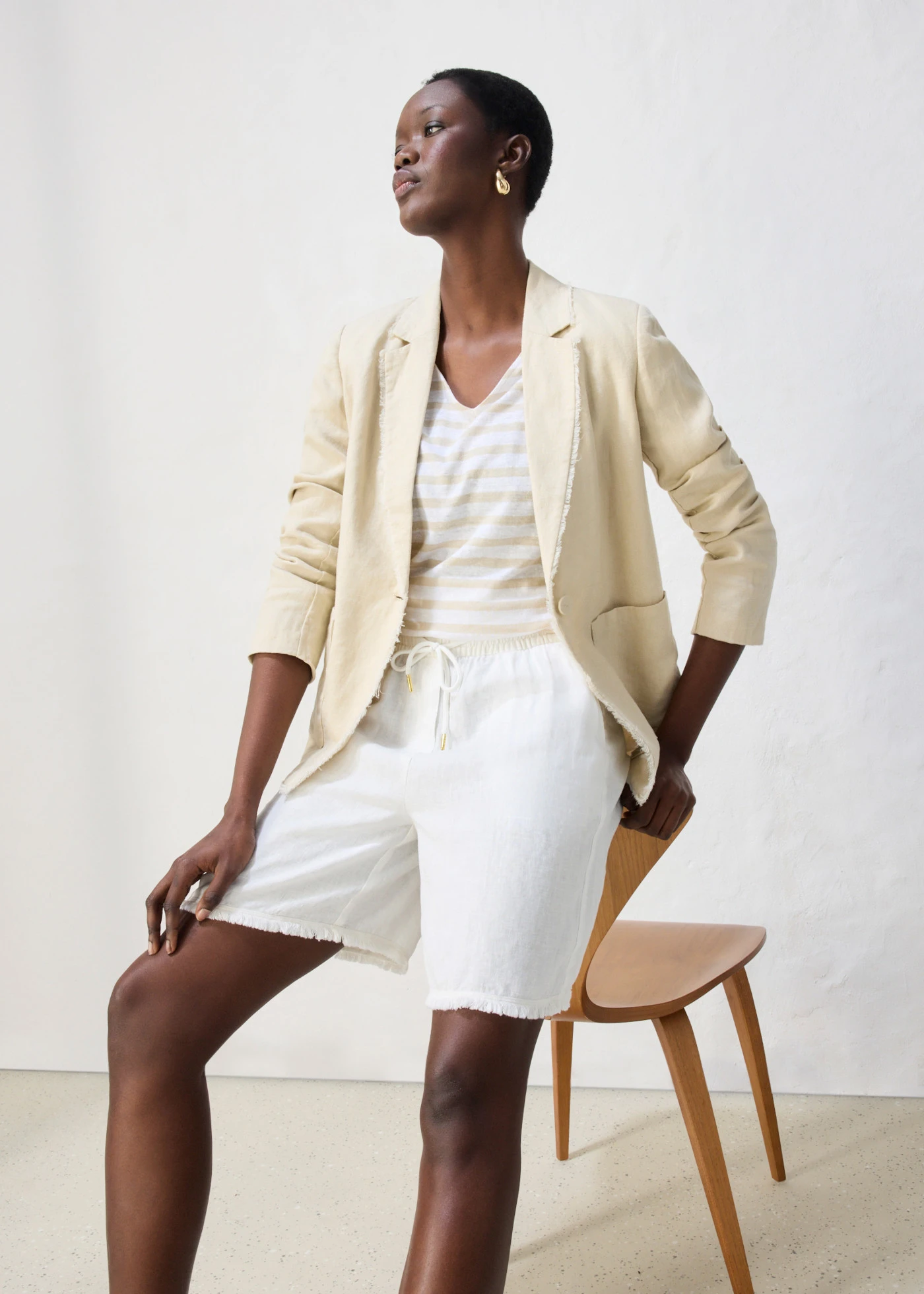 Bermuda van puur linnen • wolwit • bonprix online shop