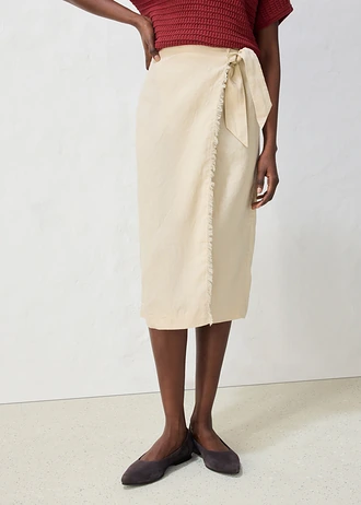 Midi sukně z čistého lnu • světle písková • bonprix obchod