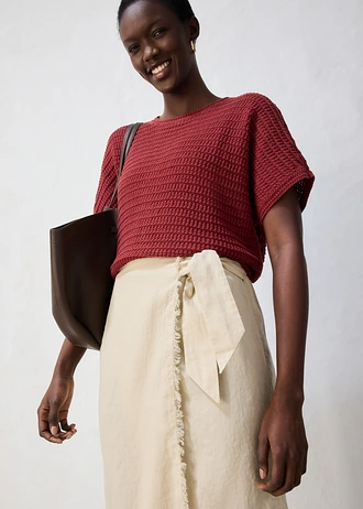 Linnen midi rok • lichtsand • bonprix online shop