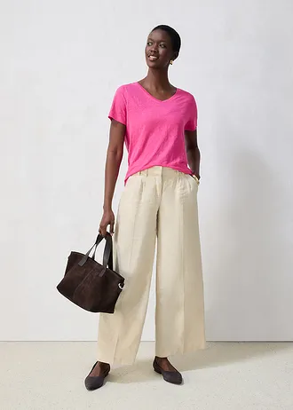 T-shirt van puur linnen, Kleur: pinklady