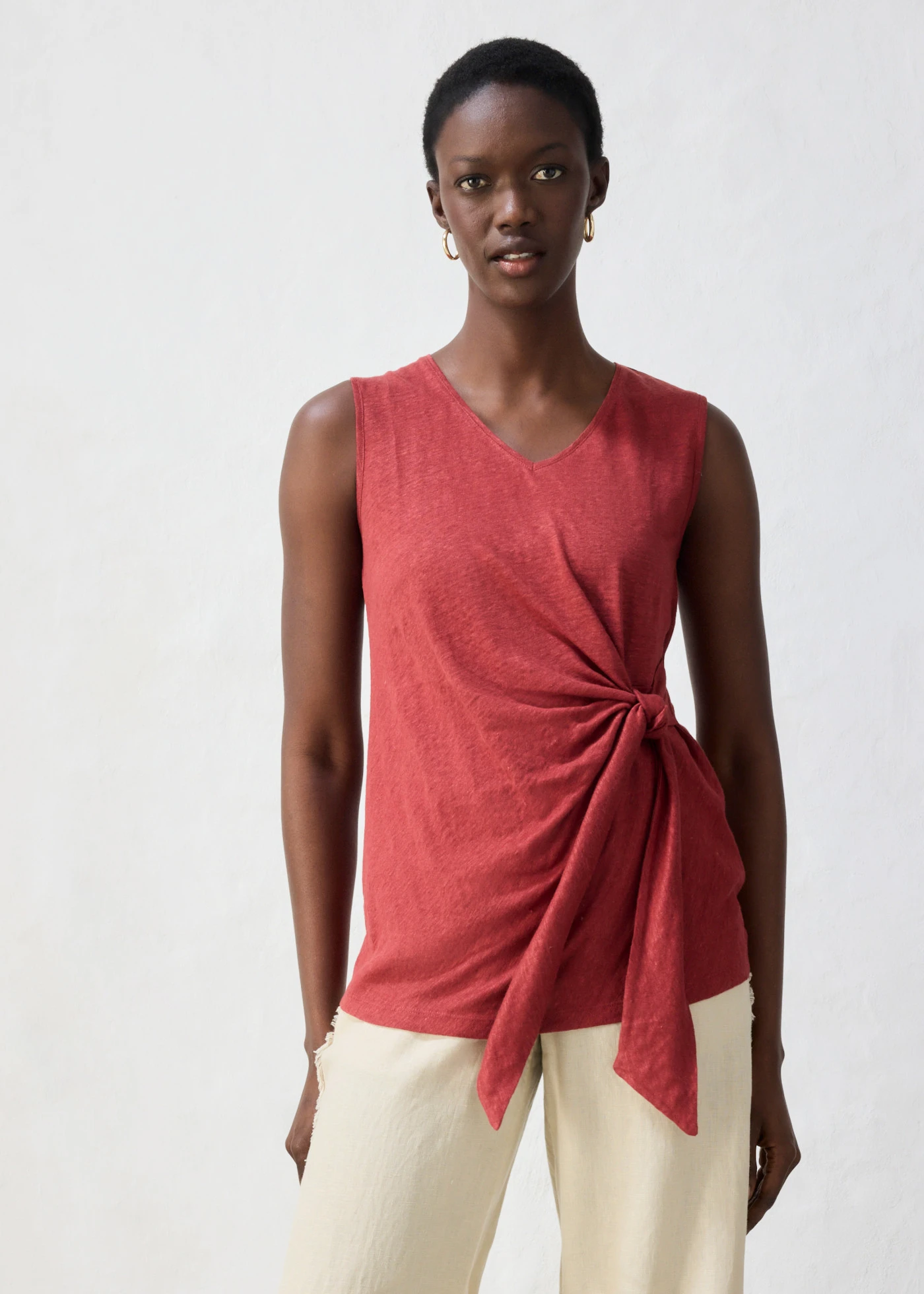 Wikkelshirt van puur linnen • woestijnrood • bonprix online shop