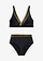 Bralette bikini in wikkellook (2-dlg. set), Kleur: zwart/goudkleur