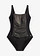 Medium corrigerend badpak met glanzend inzetztuk, Kleur: zwart