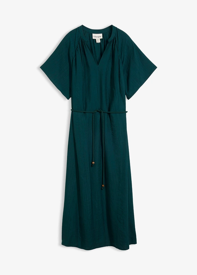 Rochie midi din amestec moale cu viscoză • verde profund • magazin bonprix