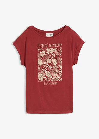 Shirt in een viscosemix, Kleur: woestijnrood