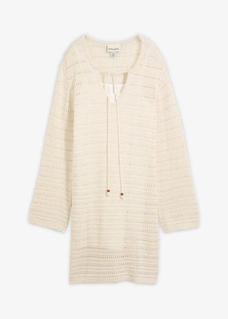 Robe courte en maille • ecru • Boutique bonprix