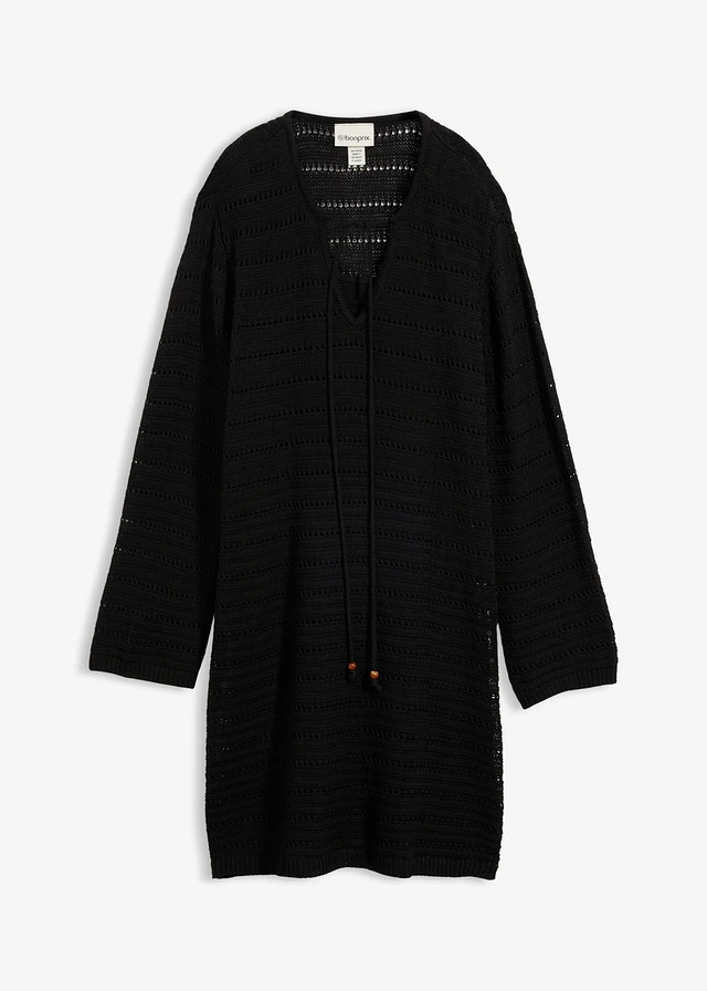 Rochie mini tricotată • negru • magazin bonprix