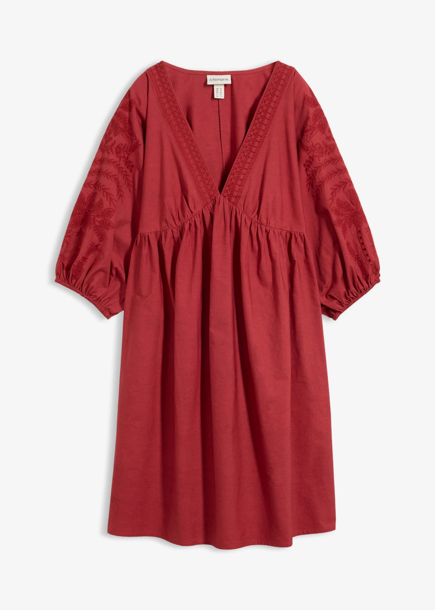 Rochie tip bluză din bumbac 100% • roșu oxid • magazin bonprix