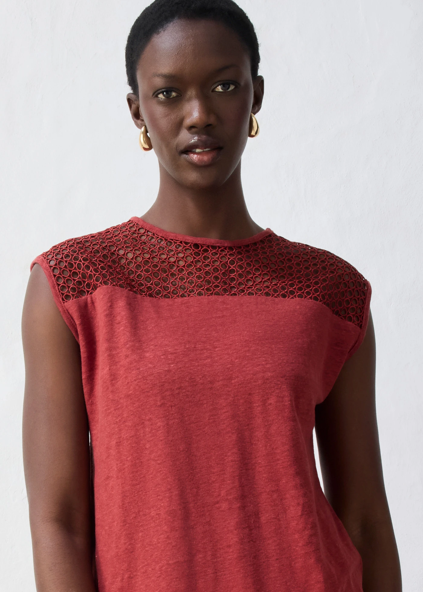 Top z czystego lnu • czerwony pustynny • sklep bonprix