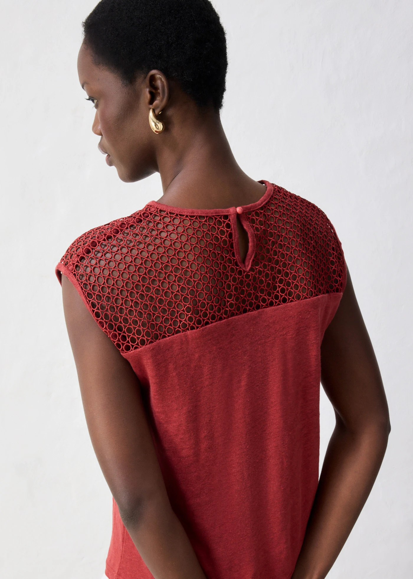Top 100% lin • rouge désert • Boutique bonprix