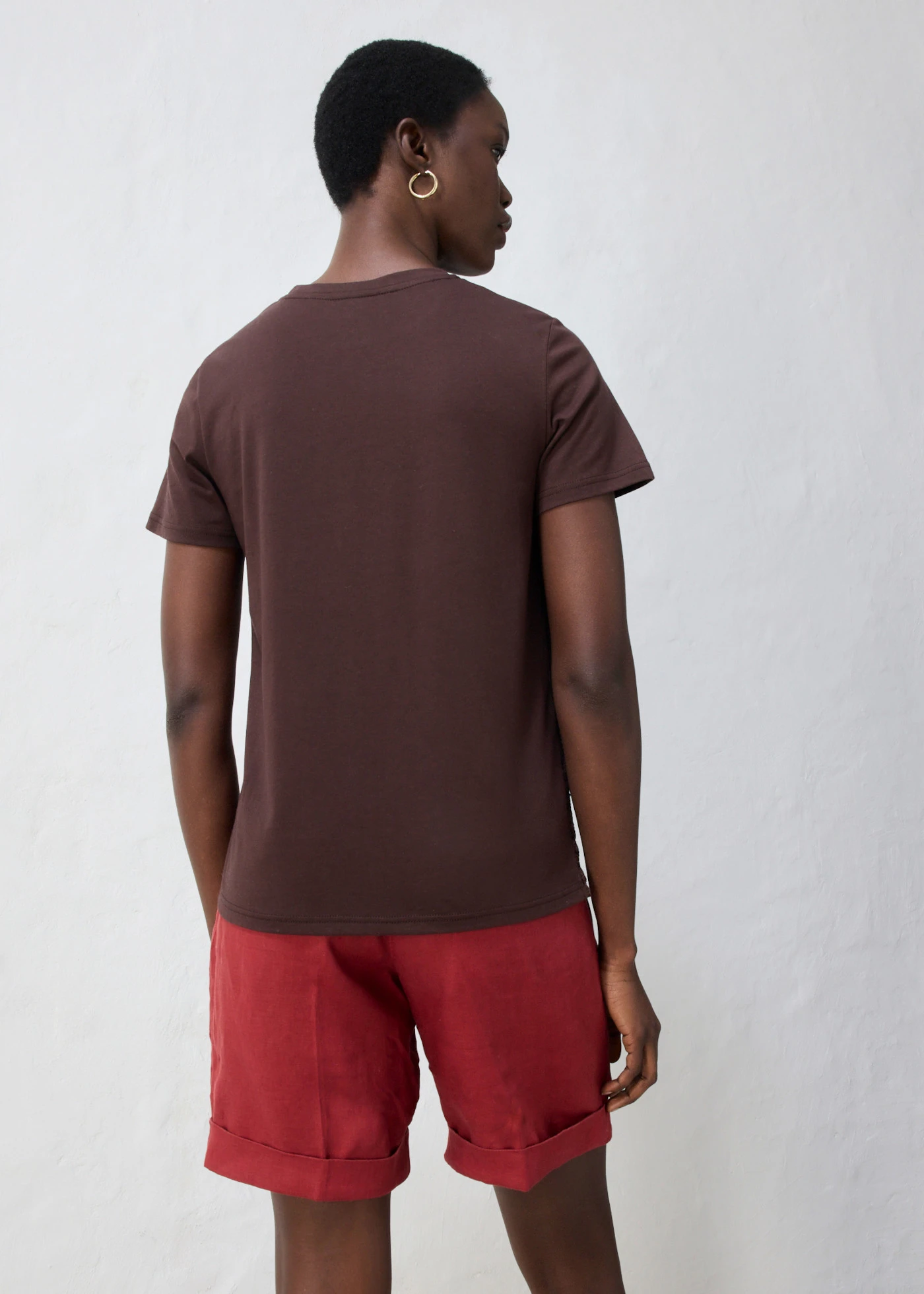 T-shirt avec soie et dentelle au crochet • marron foncé • Boutique bonprix