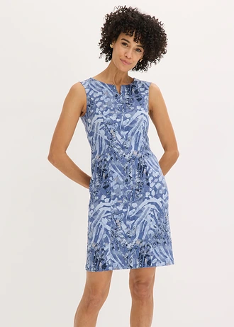 Robe fourreau en coton • bleu pâle-bleu fumé léopard • Boutique bonprix