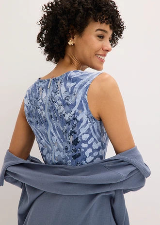 Rochie etui din bumbac • imprimat leo albastru soft-albastru fumuriu • magazin bonprix