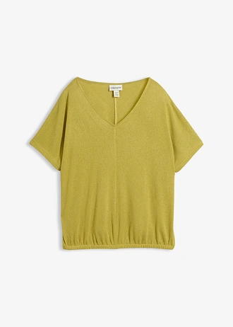 Shirt in gebreide look, Kleur: cactusgroen