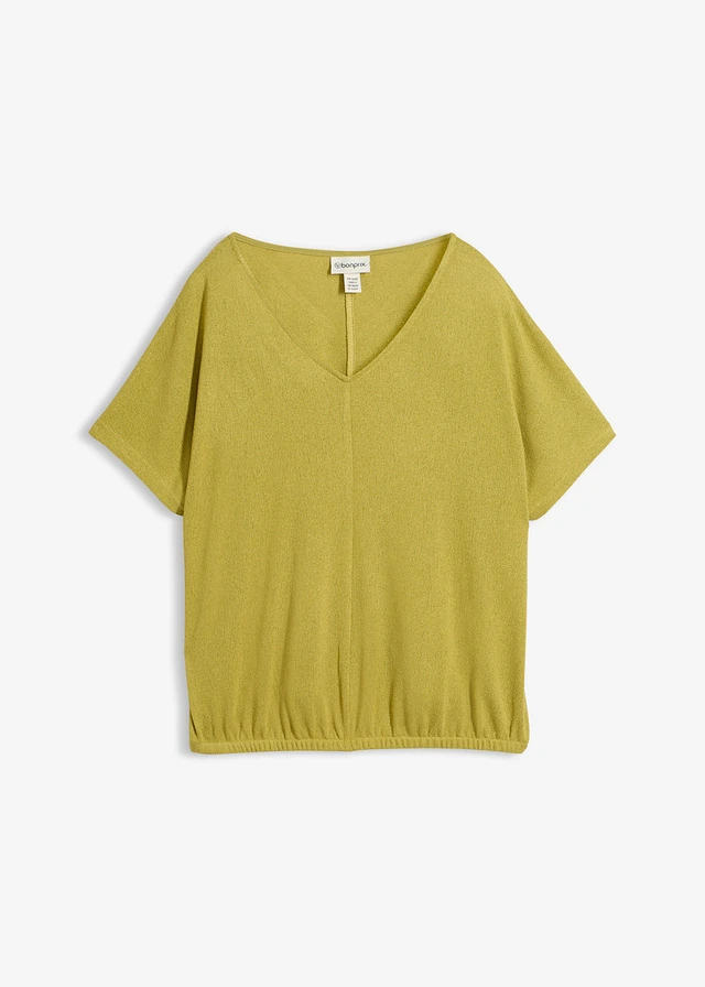 Shirt in gebreide look • cactusgroen • bonprix online shop