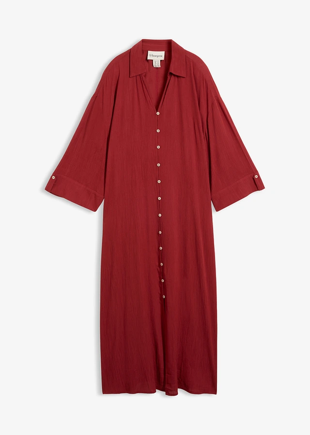 Robe caftan en viscose fluide • rouge désert • Boutique bonprix