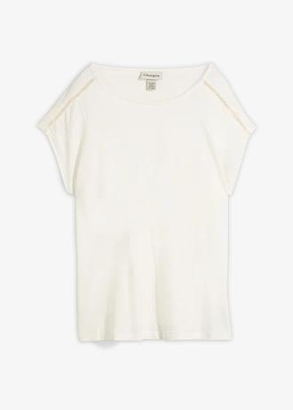 T-shirt met ladderkant • wolwit • bonprix online shop