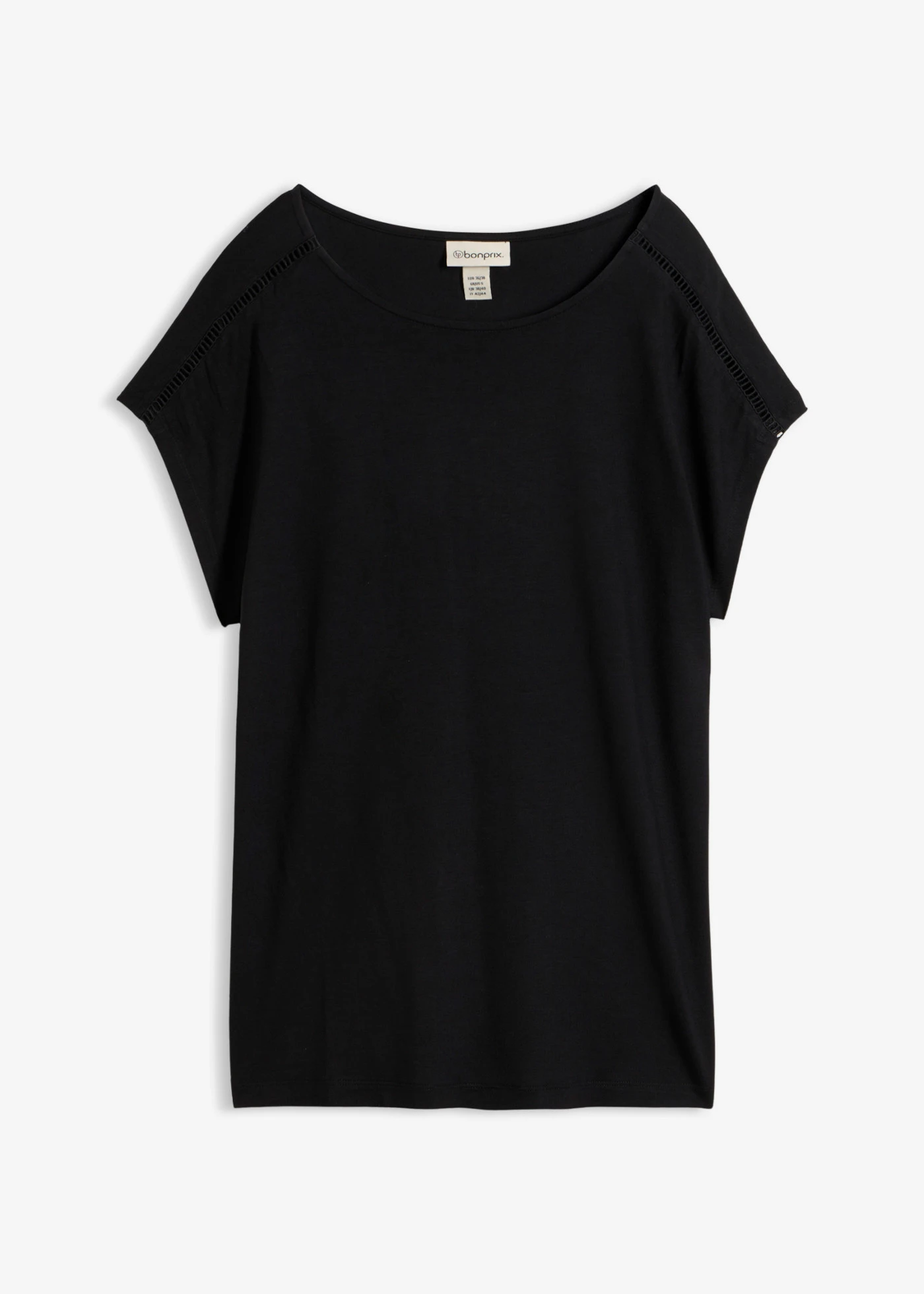 T-shirt avec dentelle • noir • Boutique bonprix