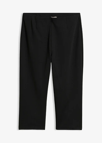 Pantaloni capri din material Punto di Roma, culoare: negru