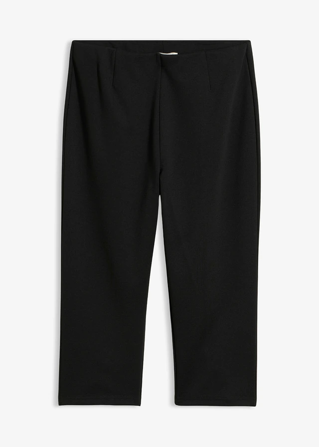 Pantaloni capri din material Punto di Roma • negru • magazin bonprix