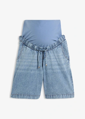 Materské džínsy Boyfriend Fit, po členky, farba: svetlomodrá denim