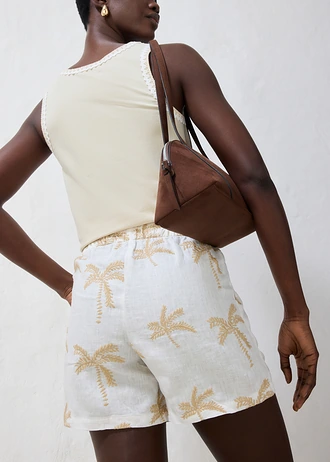 Geborduurd short van puur linnen • wolwit-lichtsand + andere kleuren • bonprix online shop