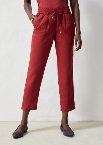 Broek van puur linnen, Kleur: woestijnrood