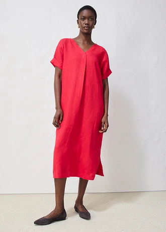 Kaftan jurk van puur linnen • rood • bonprix online shop