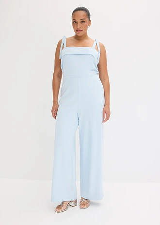 Jumpsuit met strikbandjes, Kleur: poederblauw