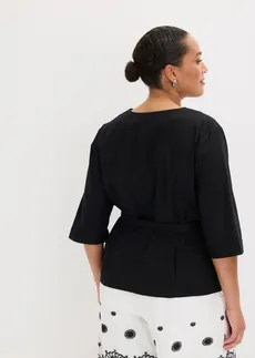 Blouse van katoen, Kleur: zwart