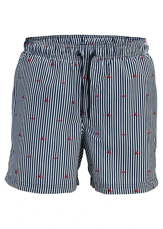JJ REBEL zwemshort, Kleur: donkerblauw gestreept