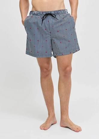 JJ REBEL zwemshort, Kleur: donkerblauw gestreept