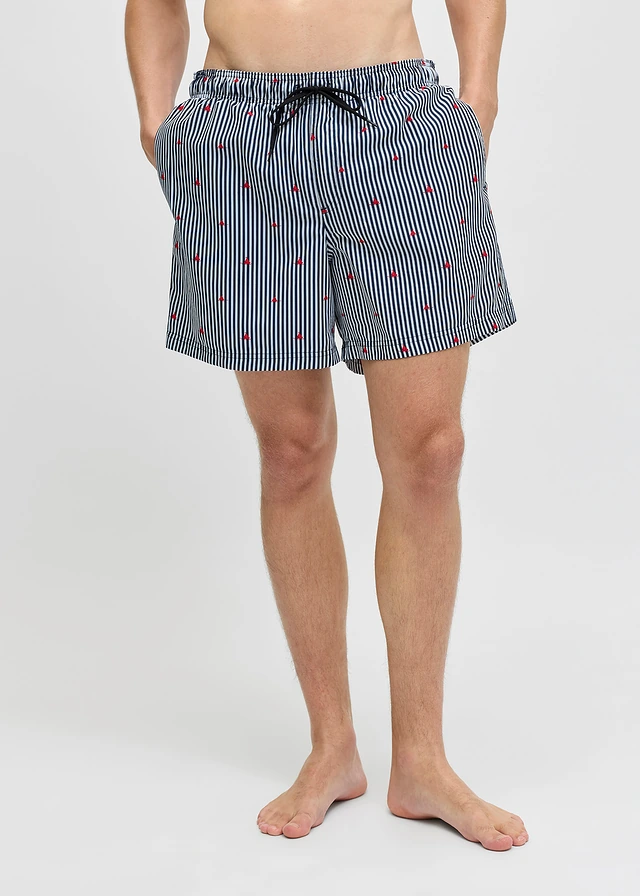JJ REBEL zwemshort, Kleur: donkerblauw gestreept