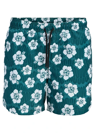 JJ REBEL zwemshort, Kleur: donkergroen gebloemd