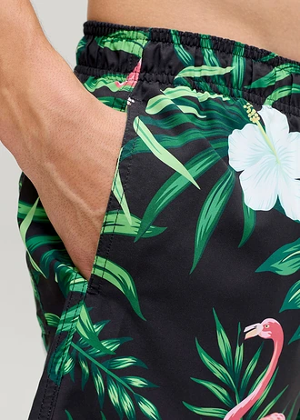 JJ REBEL zwemshort, Kleur: zwart met print