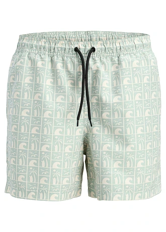 JJ REBEL zwemshort, Kleur: aquablauw met print