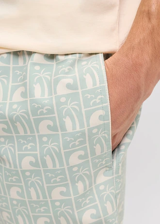 JJ REBEL zwemshort, Kleur: aquablauw met print