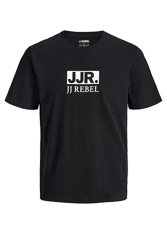 T-shirt JJ REBEL z czystej bawełny • czarny z nadrukiem • sklep bonprix