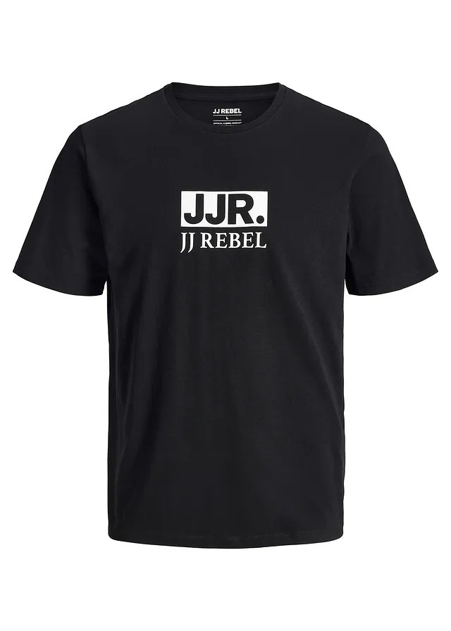 JJ REBEL T-shirt van puur katoen • zwart met print • bonprix online shop