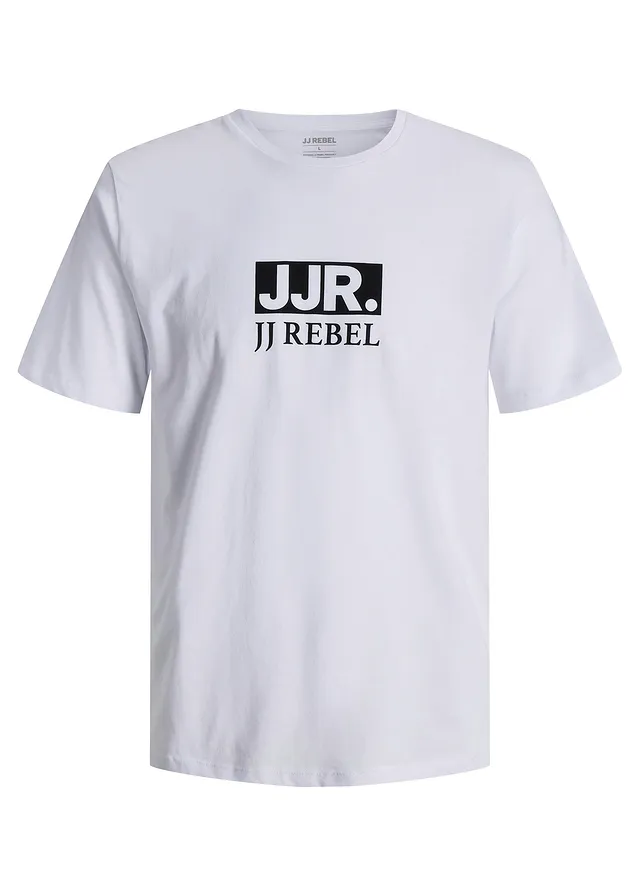 T-shirt JJ REBEL 100% coton, Couleur: blanc imprimé